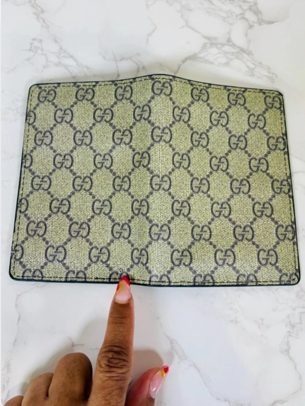 PASSPORT: Beige & Brown GG Monogram, NWOT